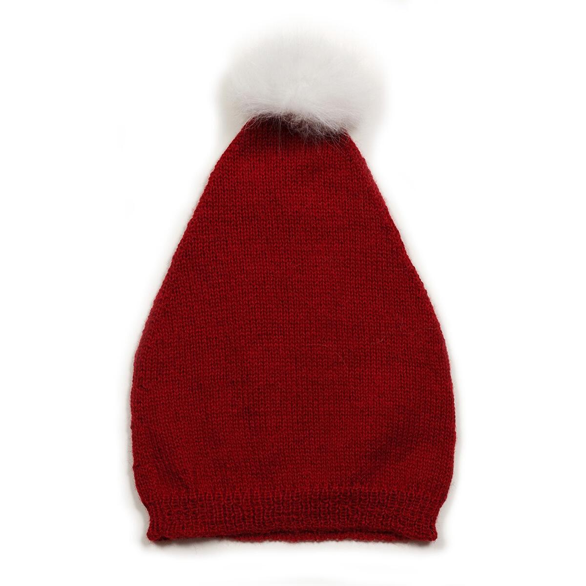 SANTA Hat Wool Knit w/Pompom