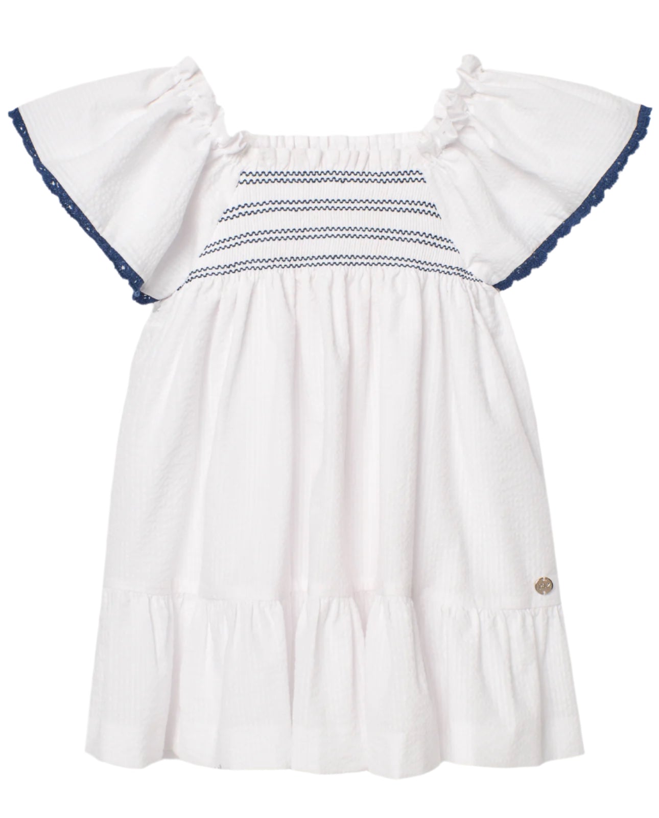 White and Blue Dress Woven