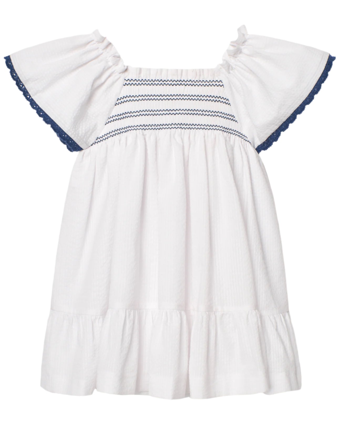 White and Blue Dress Woven