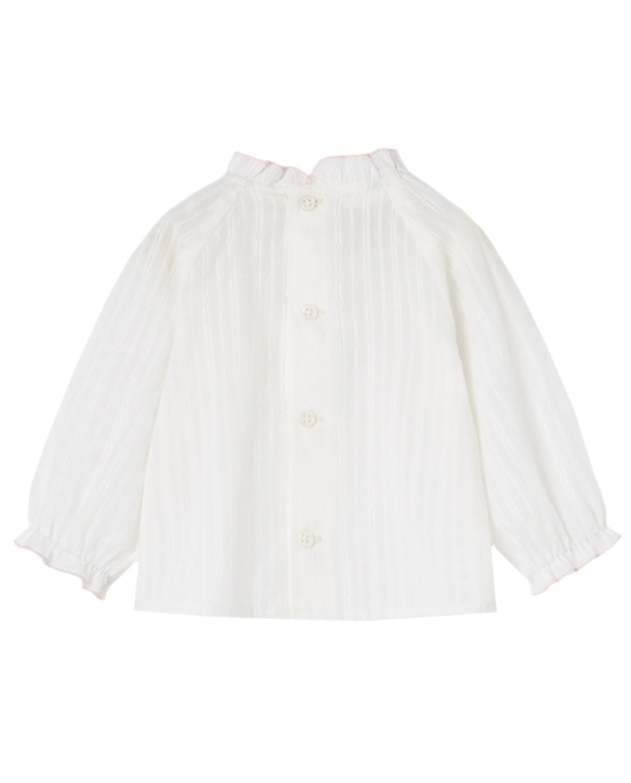 Hadas Woven Blouse in Cream and Pink