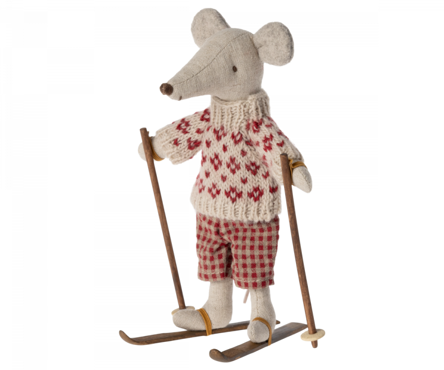 Ski and ski poles, Mum & Dad mouse