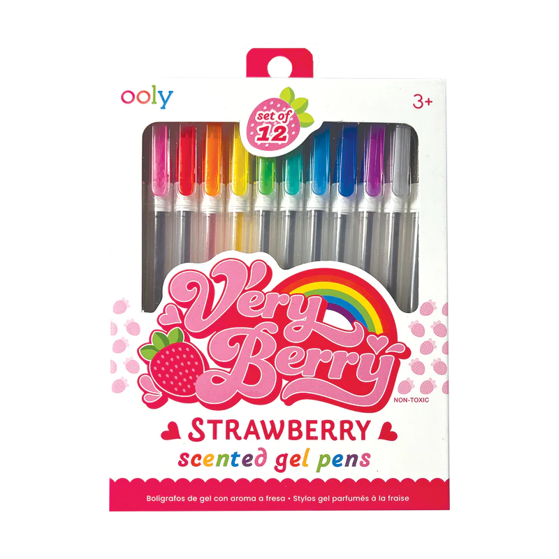 Very Berry Strawberry Scented Gel Pens - Set of 12