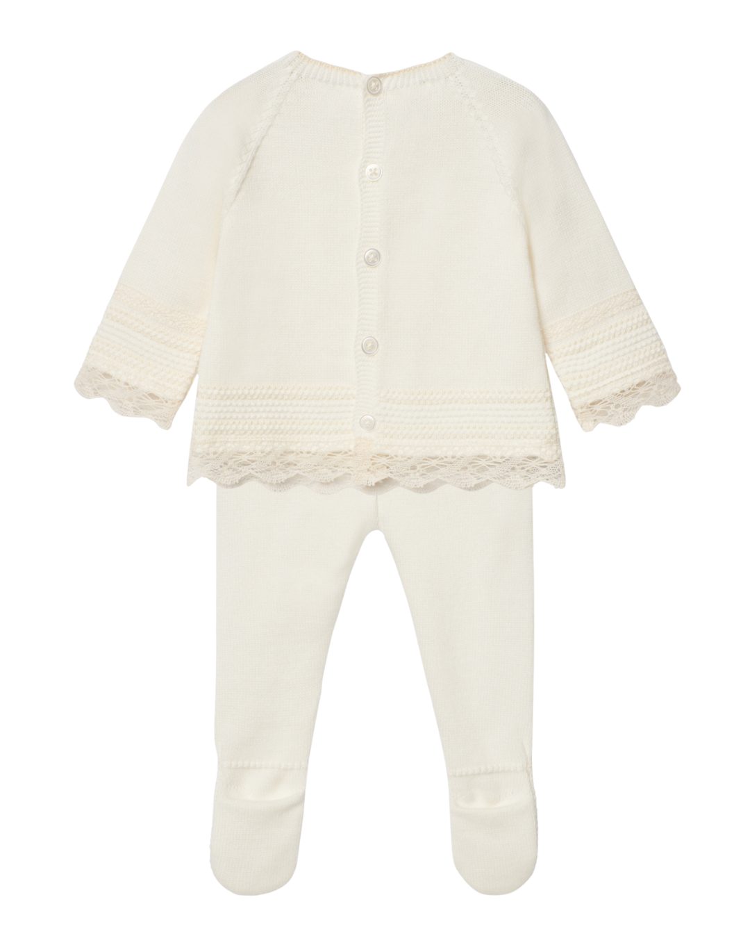 Girl Cream Knit Top and Pant Set