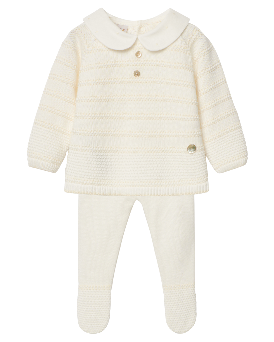 Boy Cream Knit Top and Pant Set