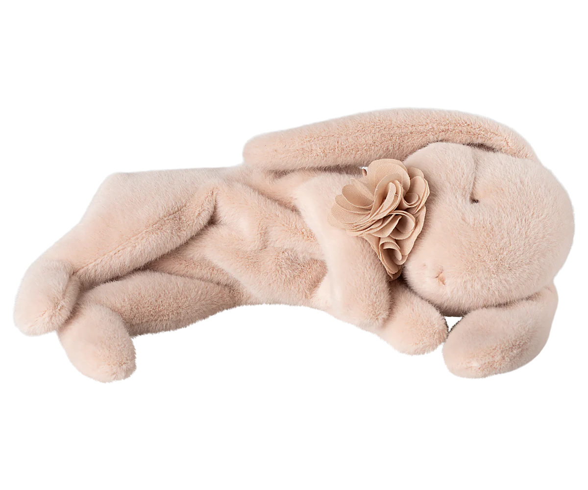 Sleeping bunny plush, Small - Powder