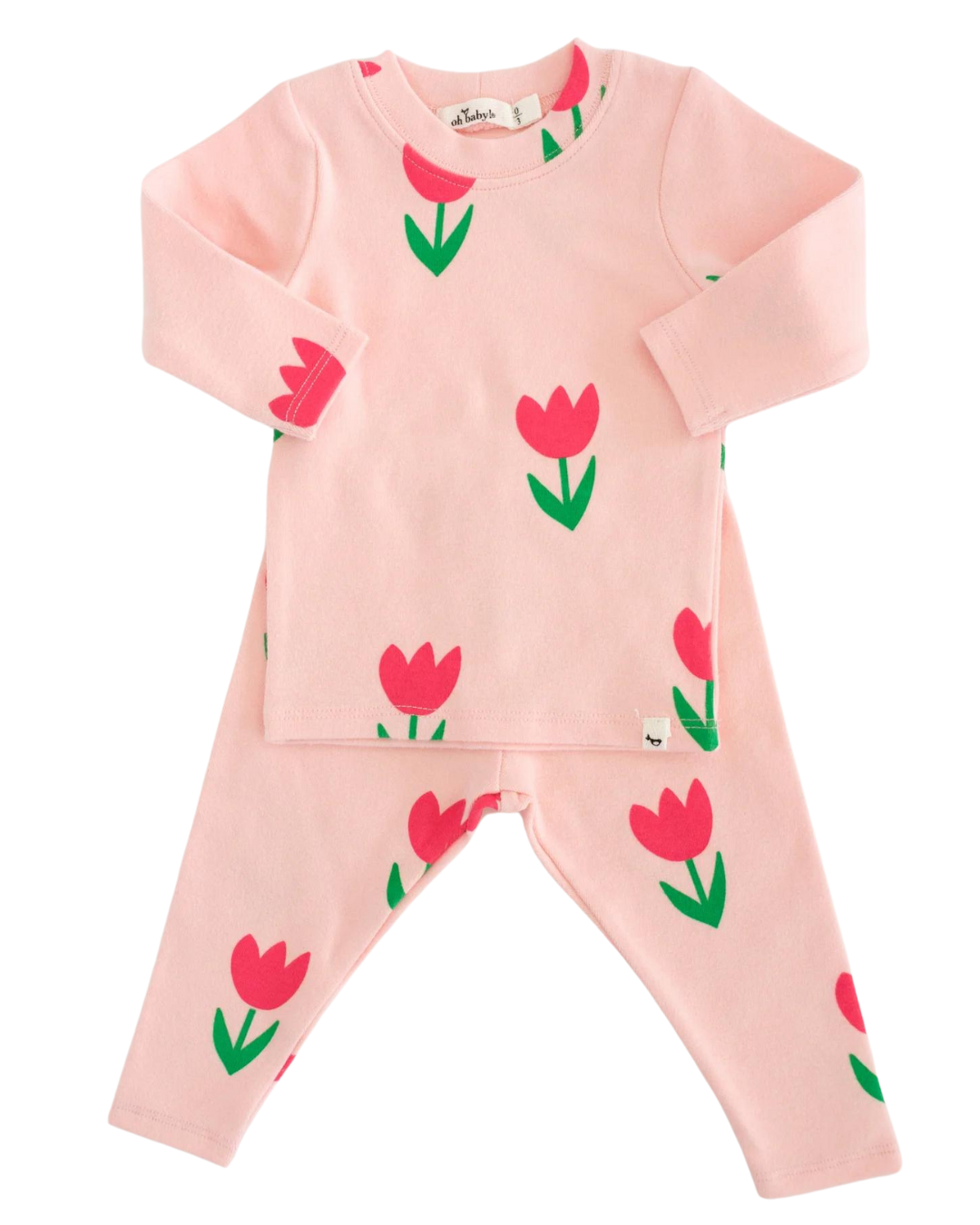 Cotton Candy Pink Tulips Print 2pc Set