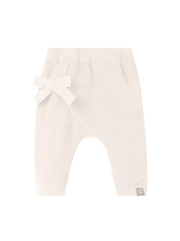 Organic cotton velvet pull-up pants with bow