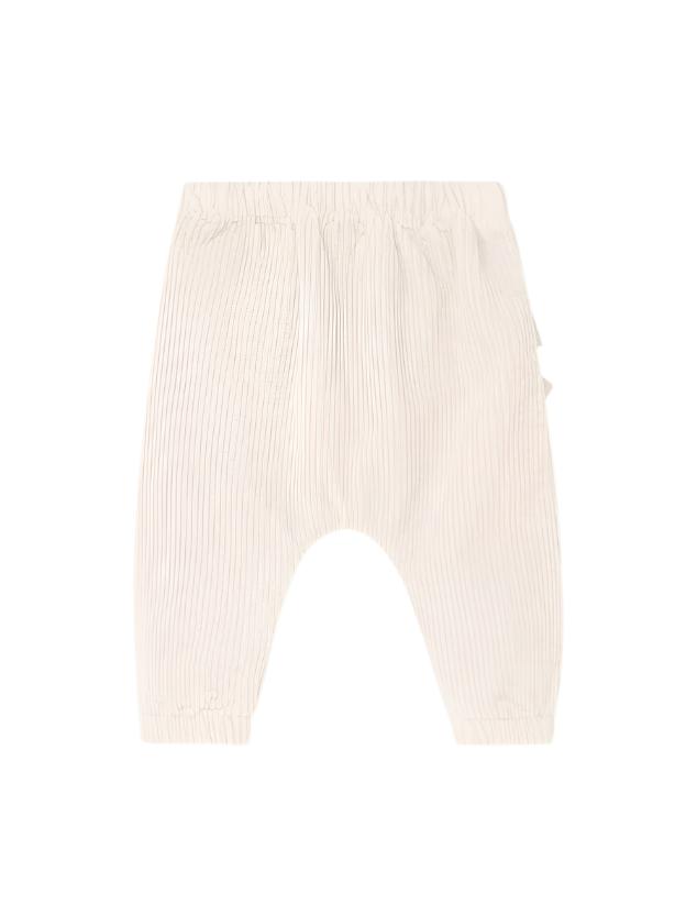 Organic cotton velvet pull-up pants with bow