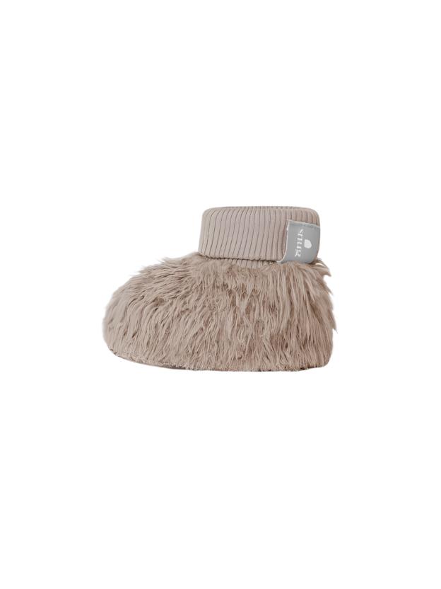 Booties in organic cotton fur in mauve