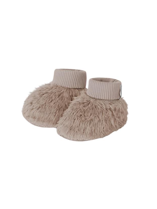 Booties in organic cotton fur in mauve