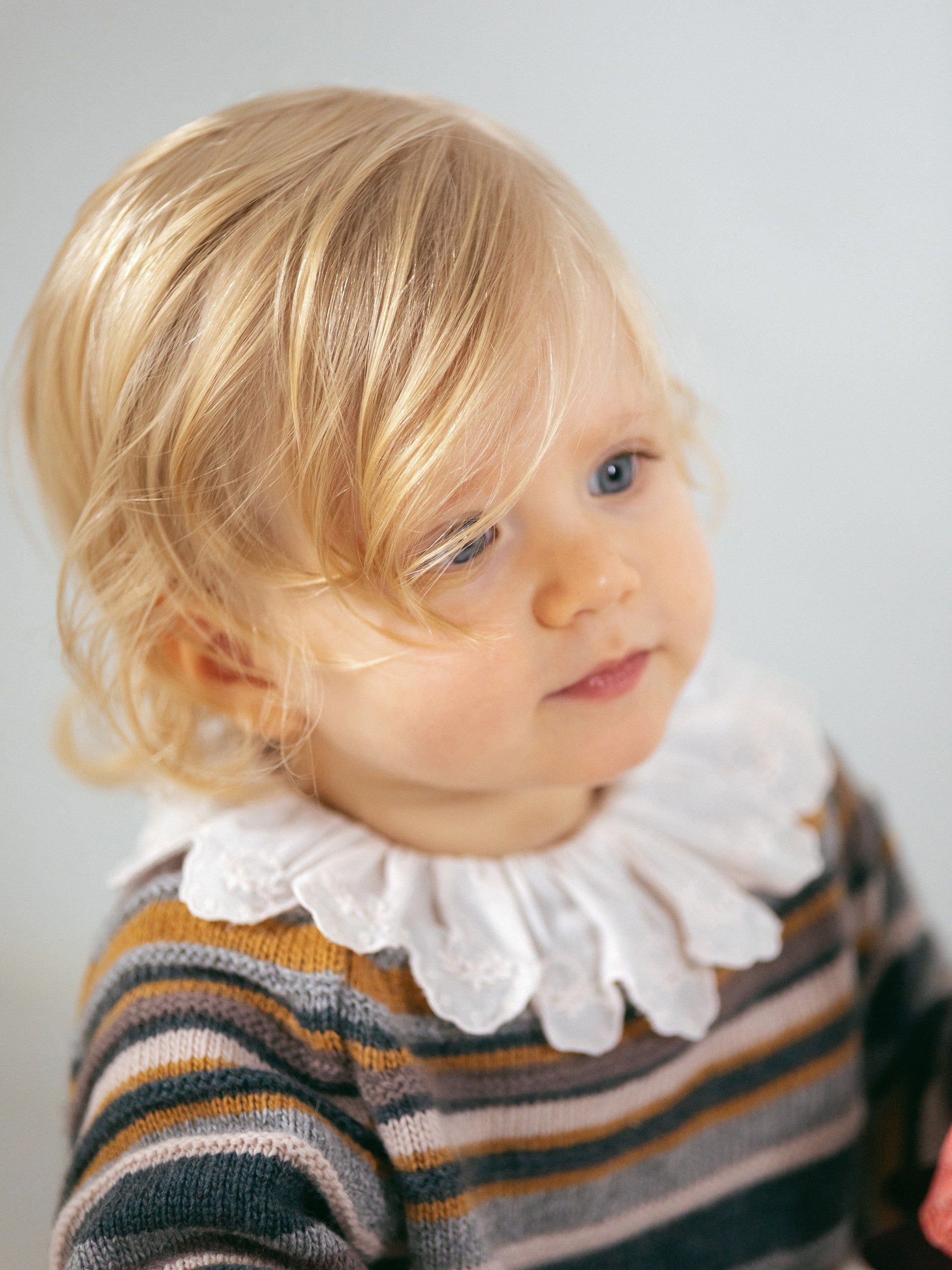 Bodysuit with ruffled collar English embroidery in Pink