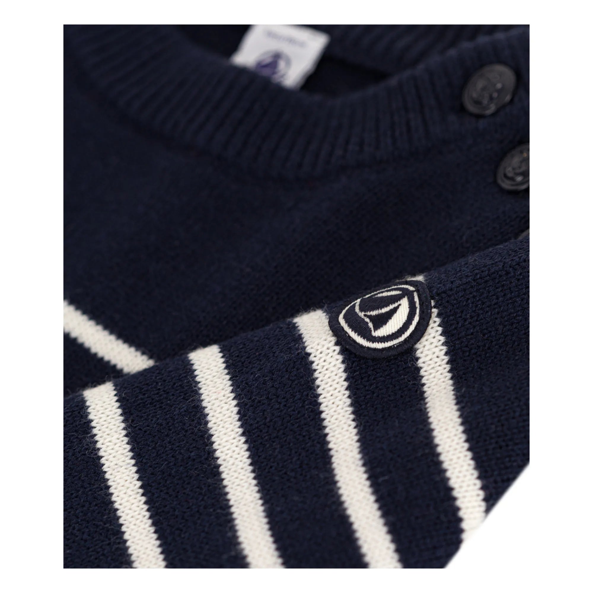 Unisex Striped Sweater Navy and White