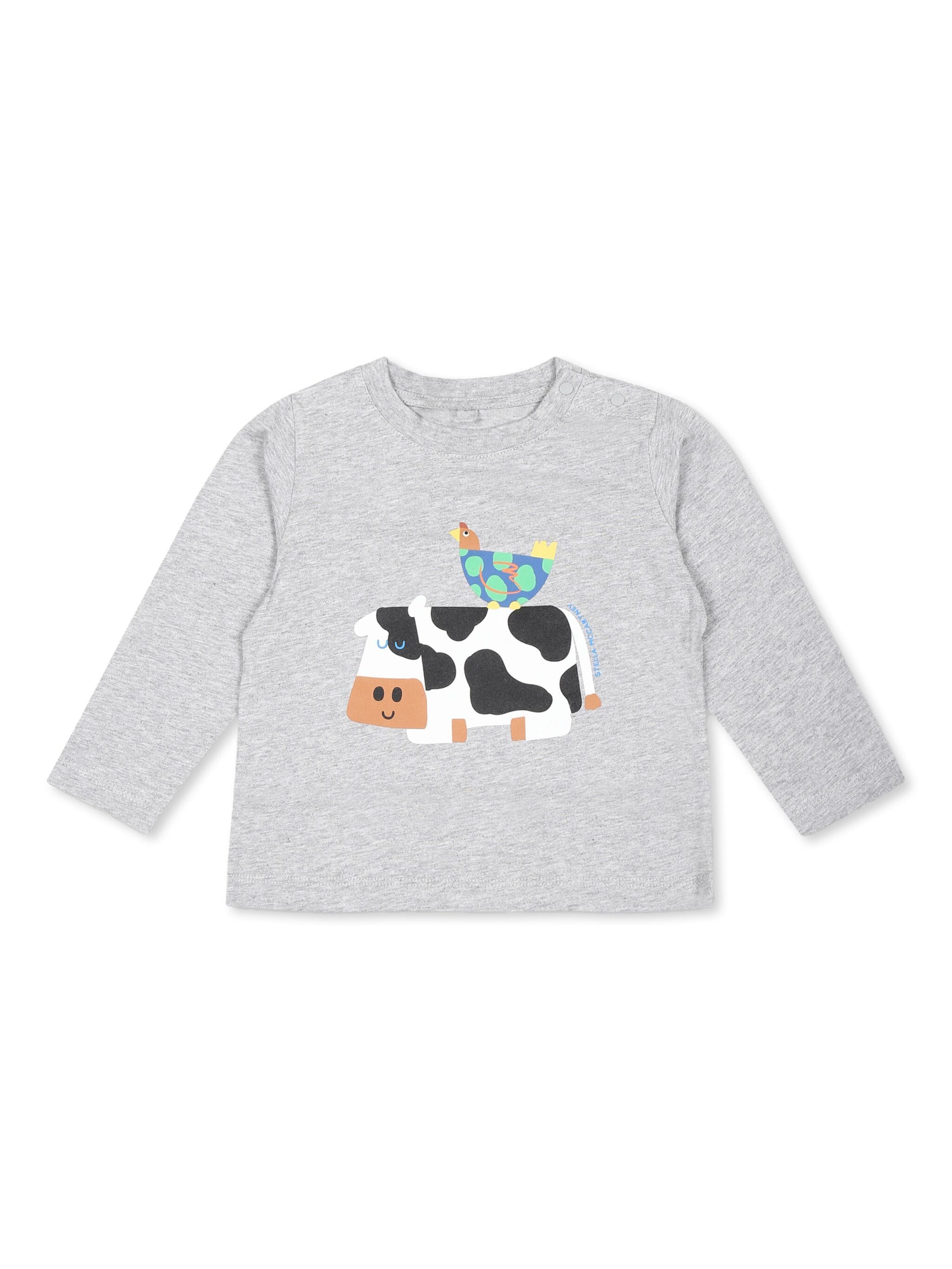 Baby Boy LS Tee With Sleeping Cow Print