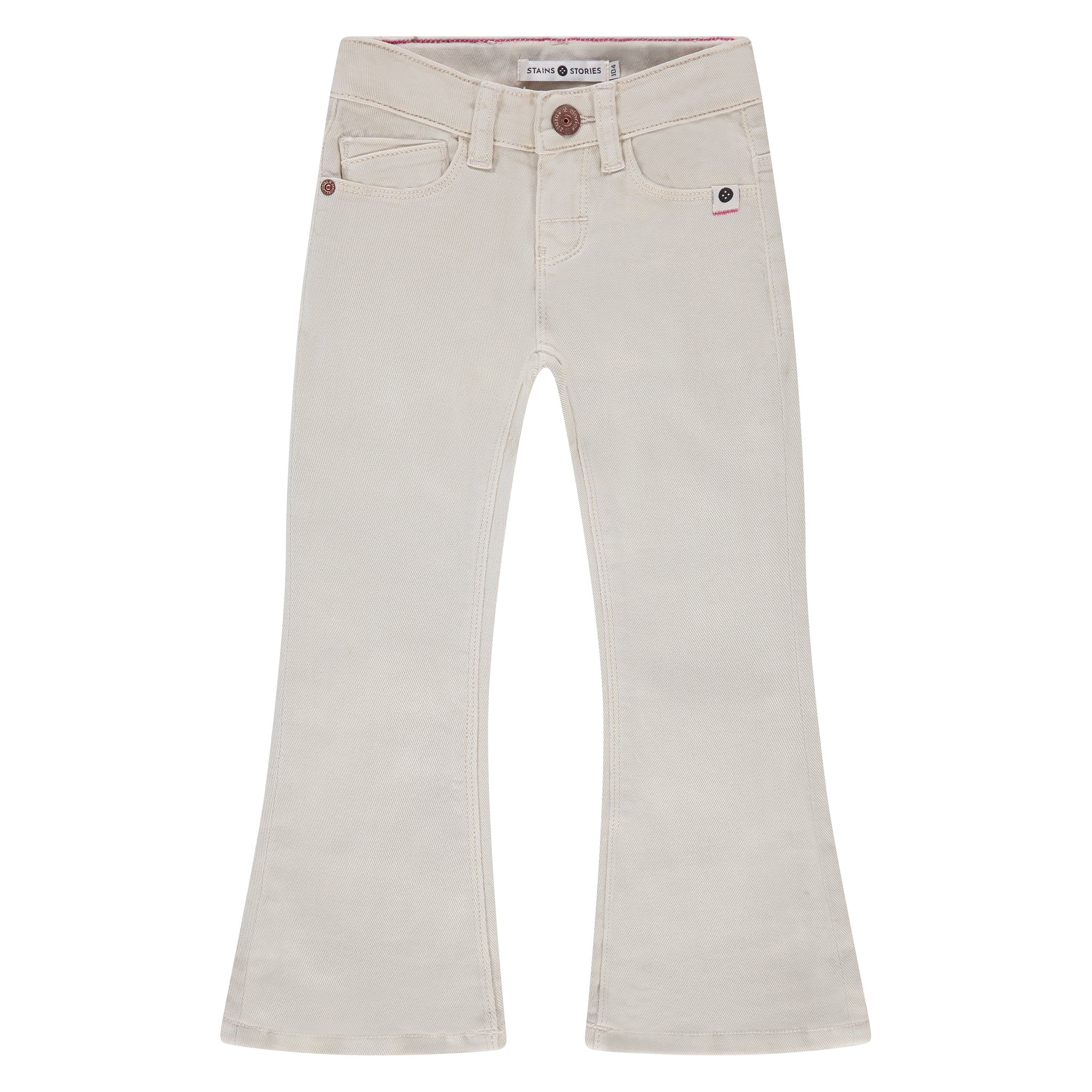 Girls Flared Denim Ivory