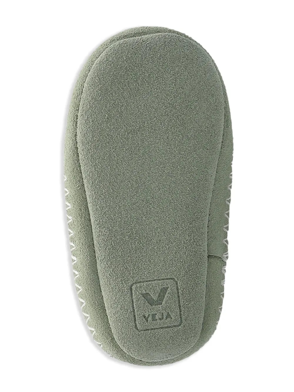 Bottom view of the Veja Baby Light ZZ Suede Clay Pierre baby shoes, displaying the durable suede outsole.