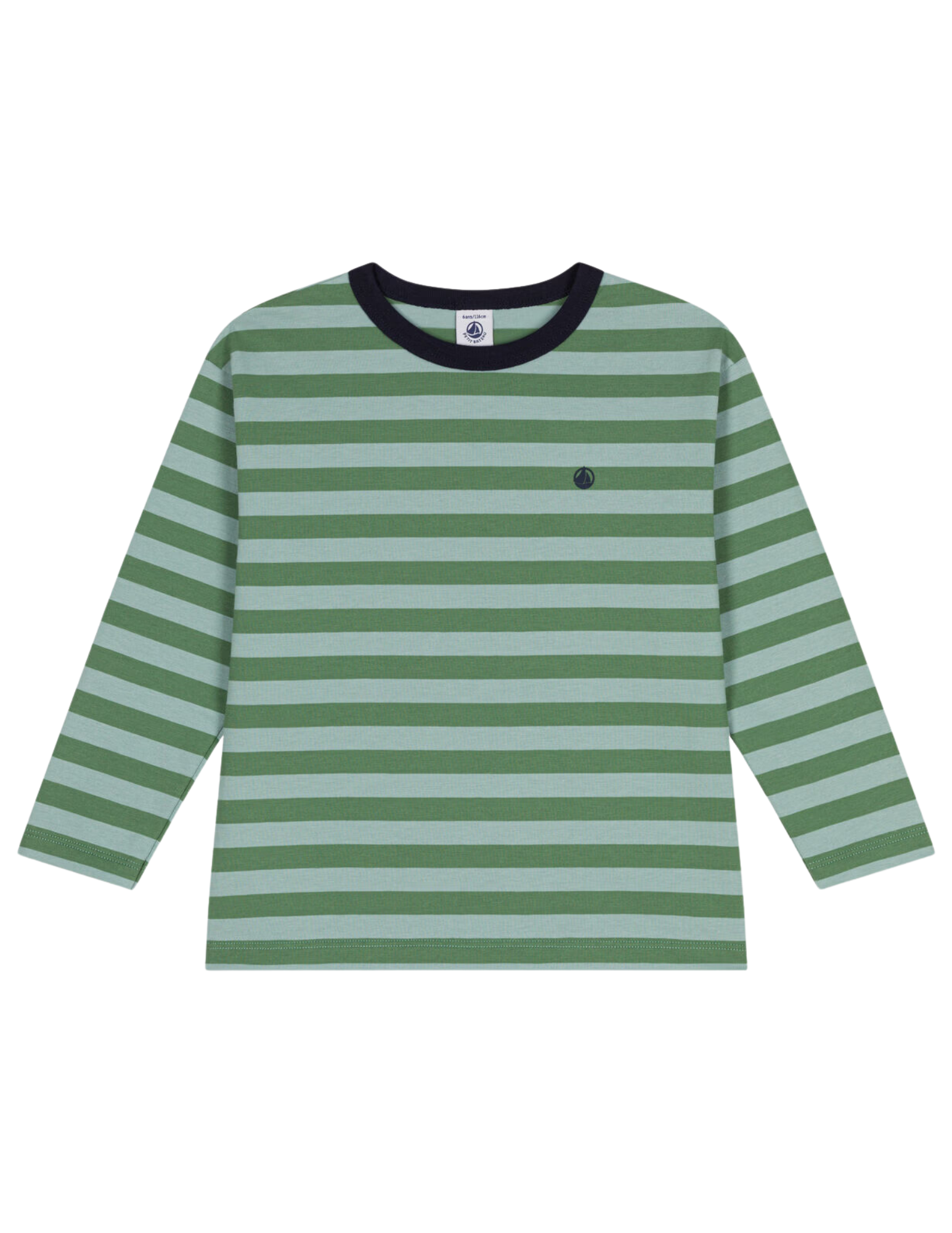 BOY LS STRIPED TEE in Green