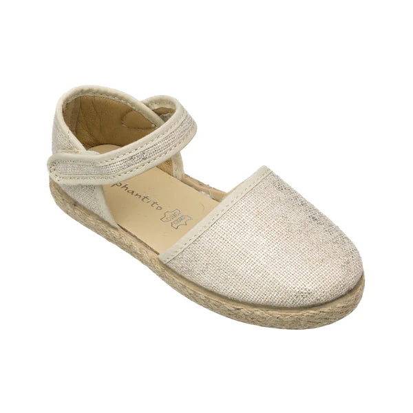 Linen Classic Espadrille Metallic White