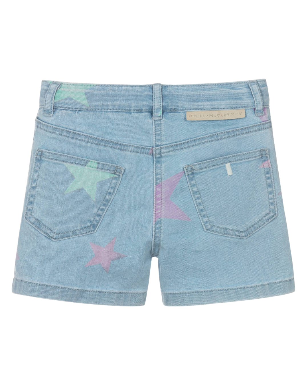 Girl Multi Color Stars Denim Shorts