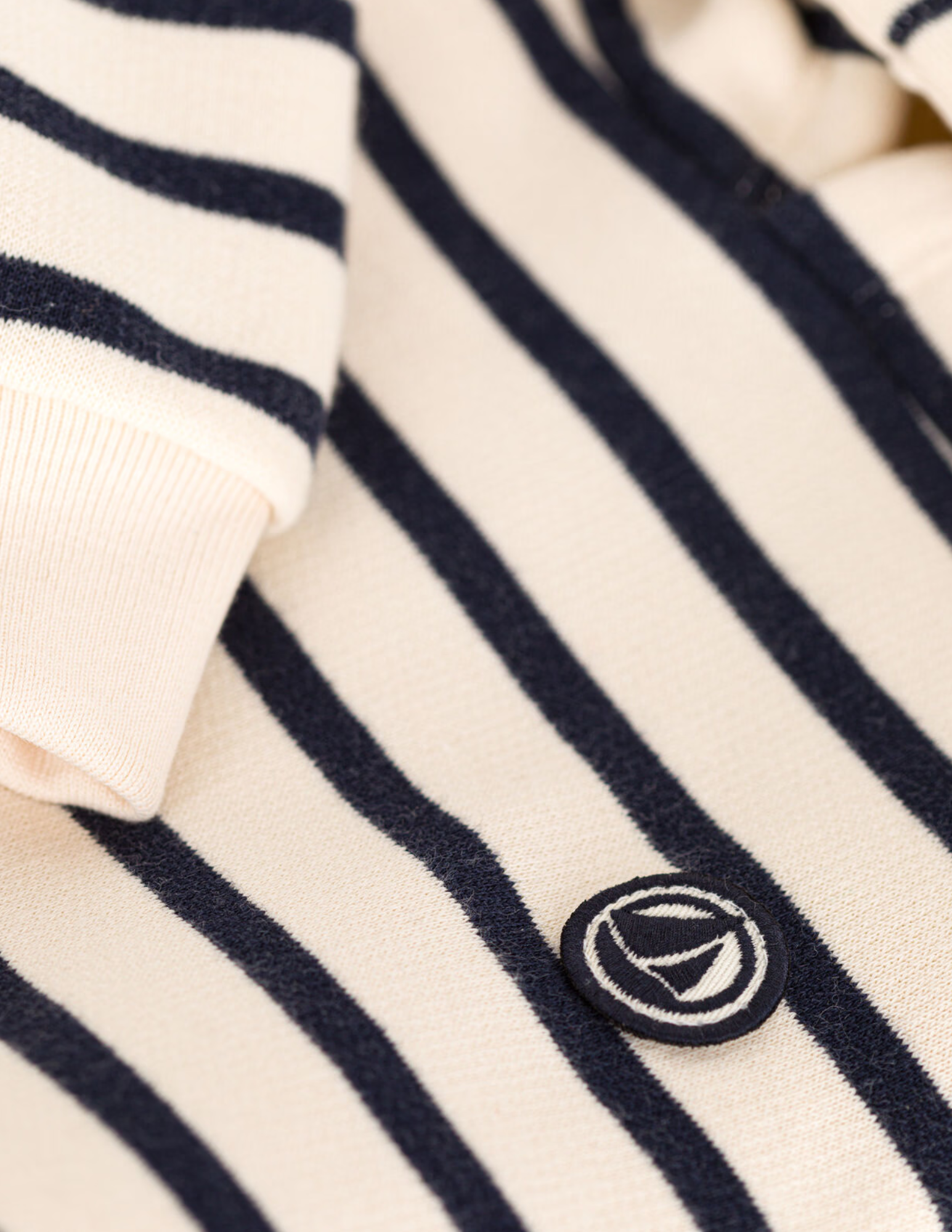 Kid Striped Hoodie in Navy and Cream