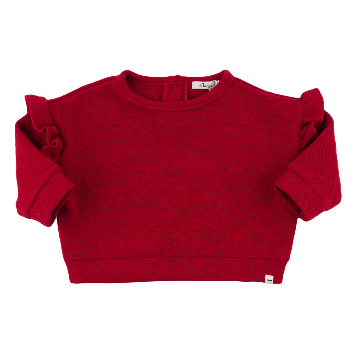 oh baby! Millie Slouch Sweatshirt - Pucker Bows - Dark Red