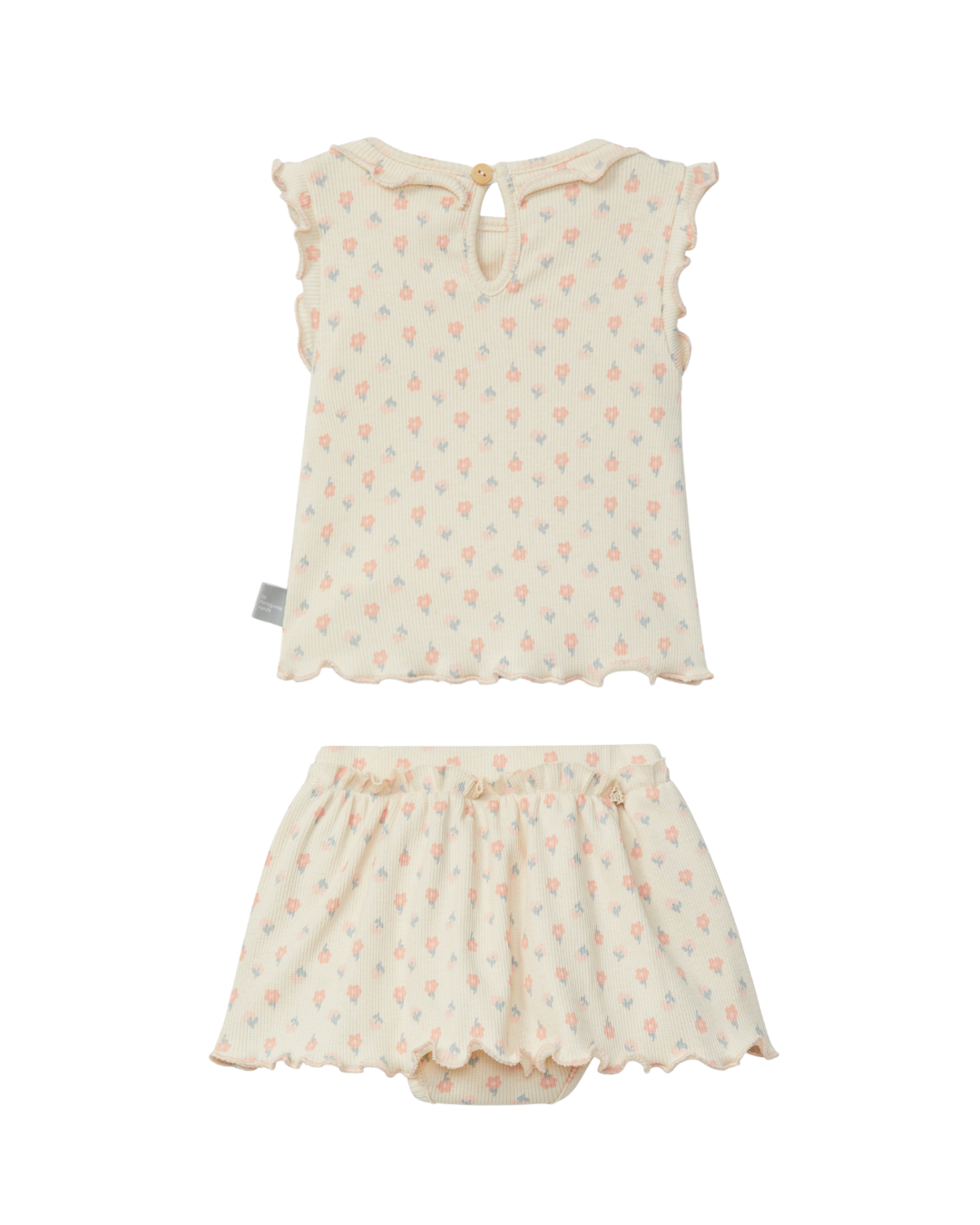 Floral Sleeveless T-Shirt and Skirt with Bloomer