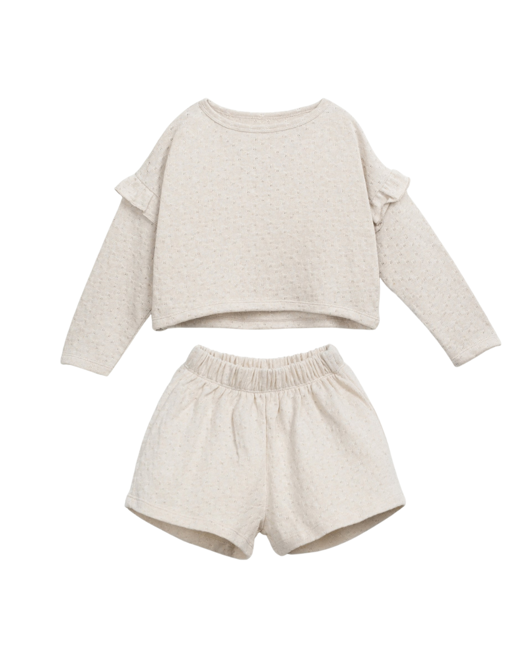 Pointelle Tan Two Piece Set