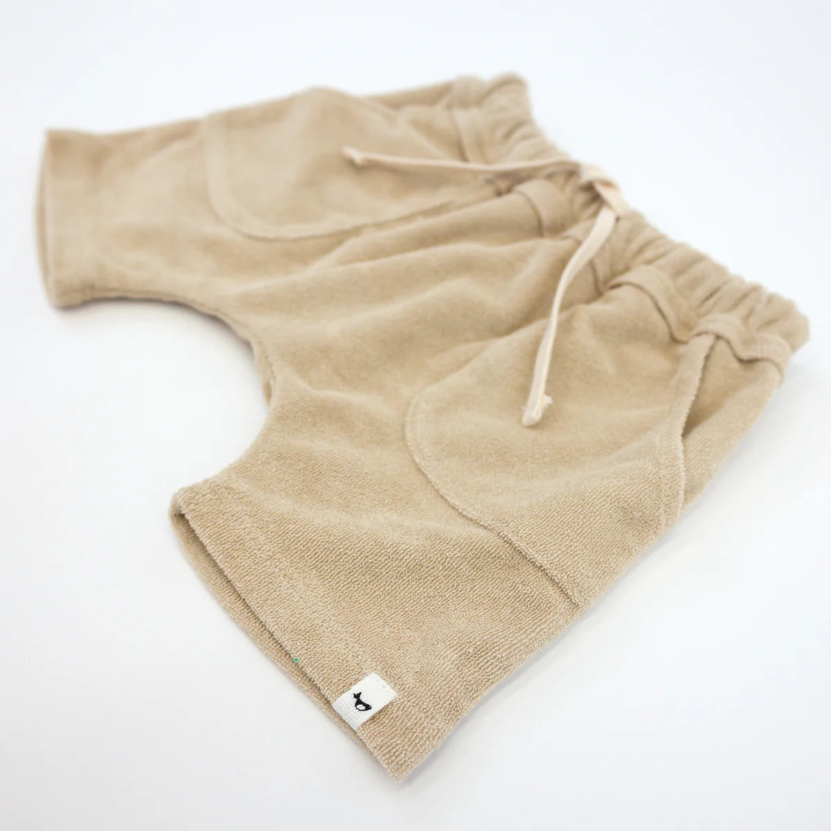 Boys Cotton Terry Track Short in Sand