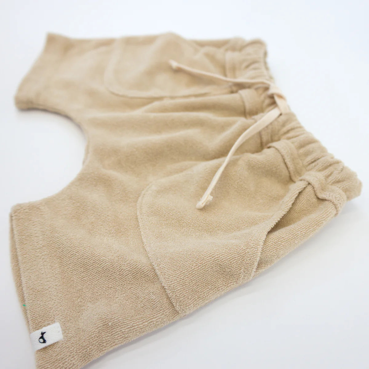 Boys Cotton Terry Track Short in Sand