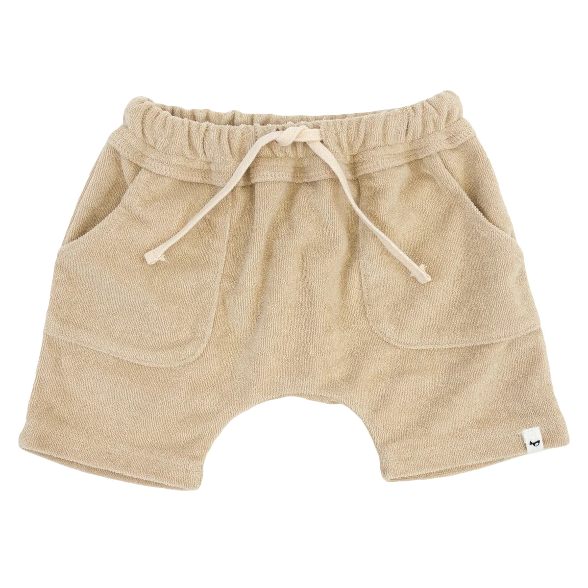 Boys Cotton Terry Track Short in Sand