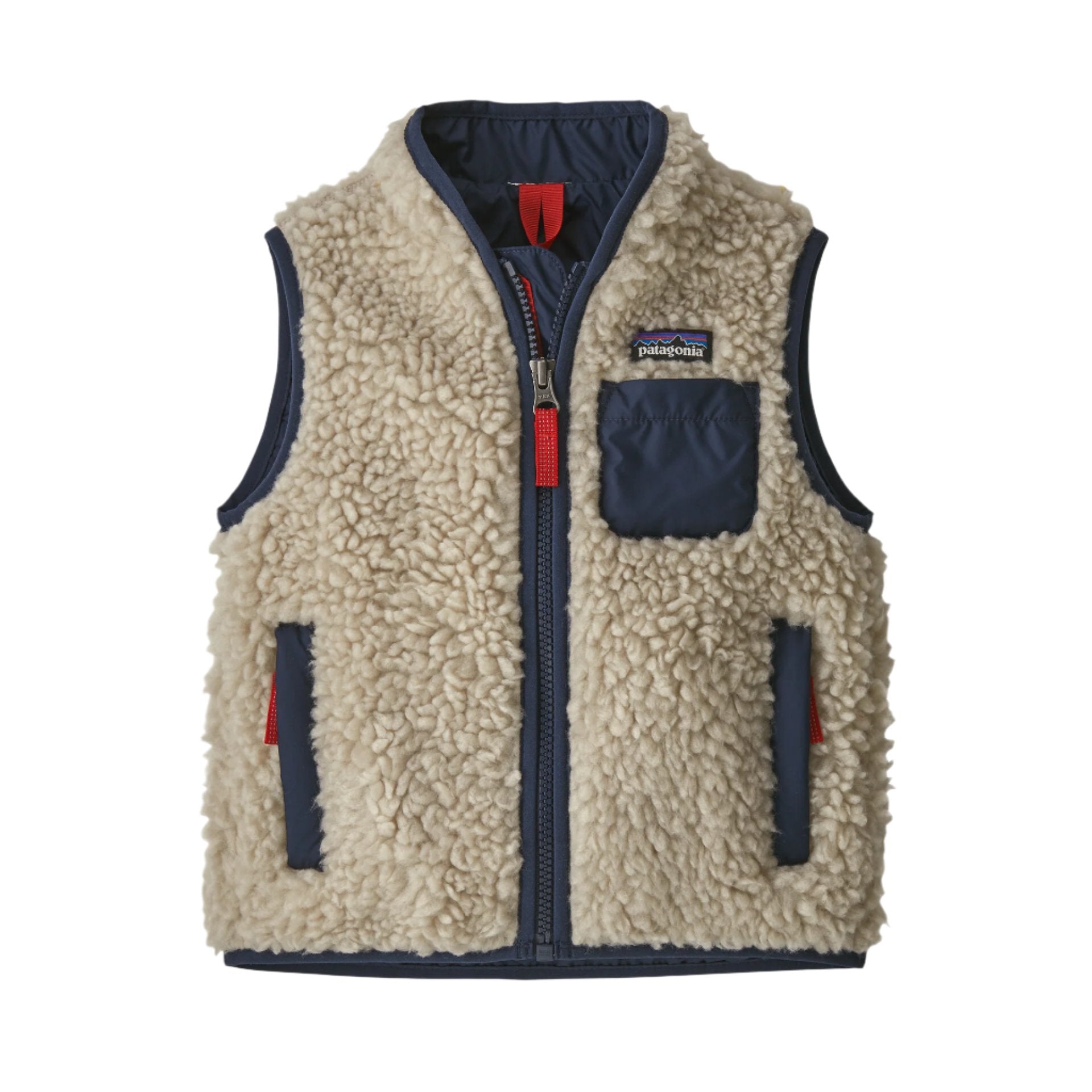 Baby Retro X Vest Natural with New Navy