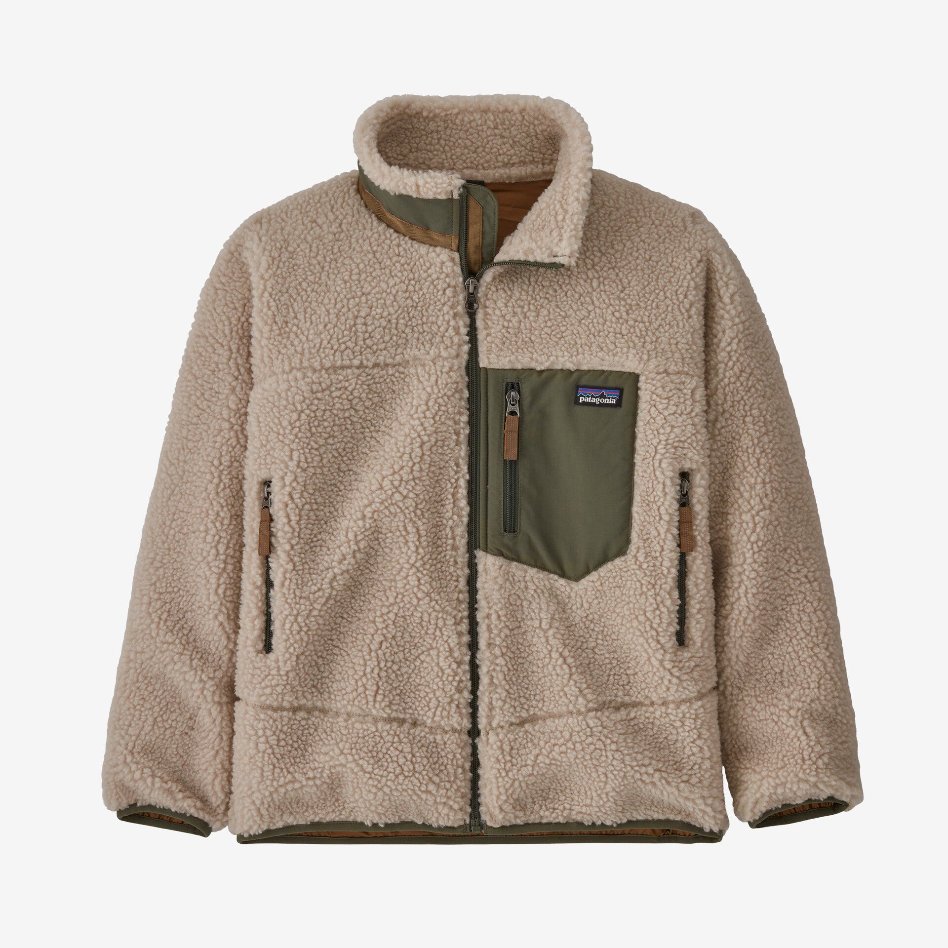 Kids' Retro-X® Fleece Jacket Natural w/Coriander Brown