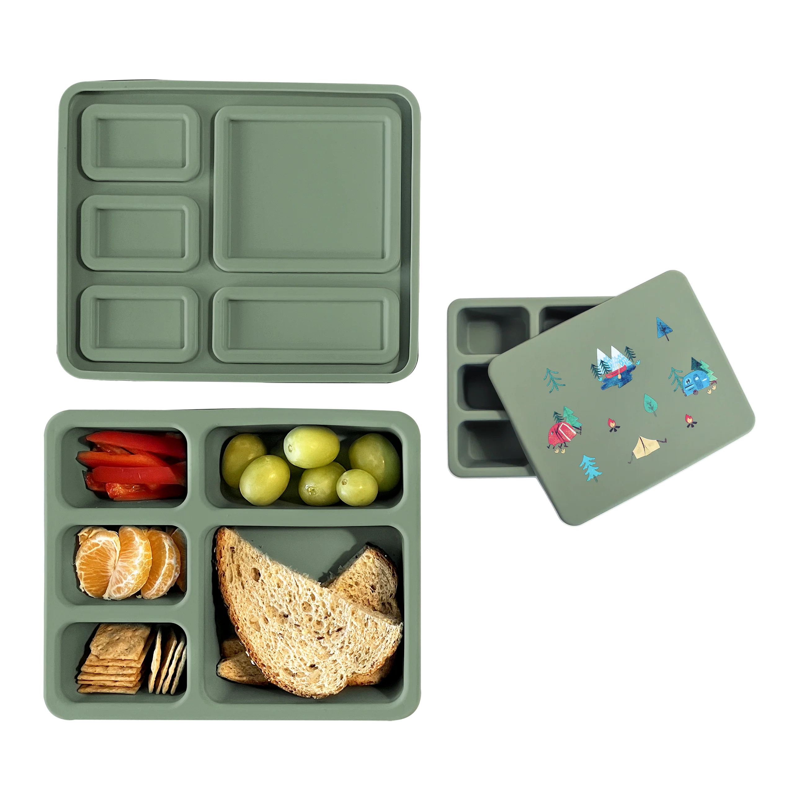 Silicone Bento Box Camper Sage Green