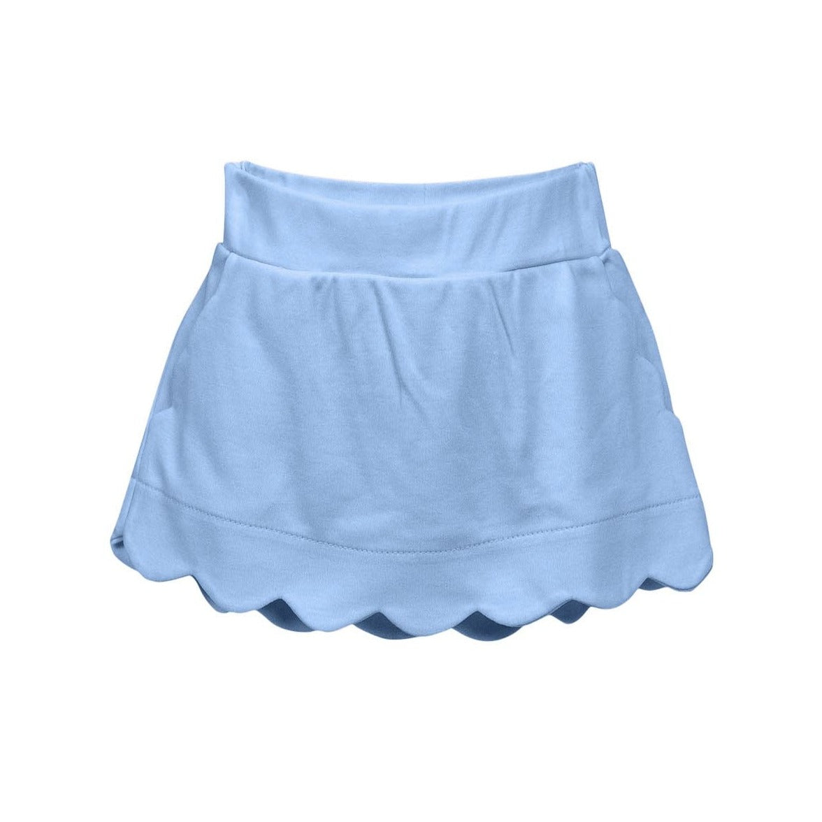 Light Blue Pima Scallop Skort