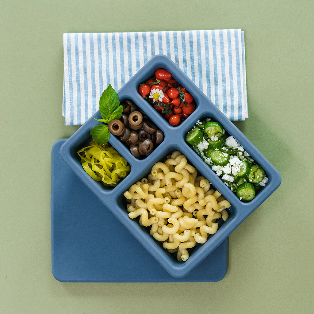 Silicone Bento Box Solid Newport Blue