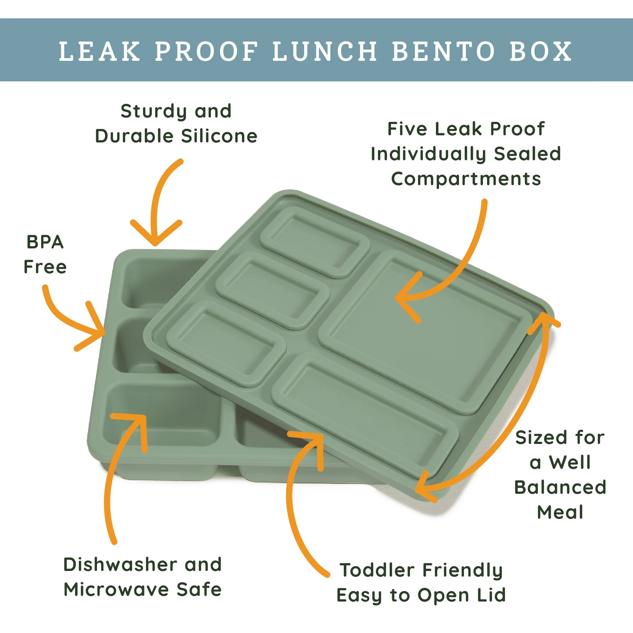 Silicone Bento Box Camper Sage Green