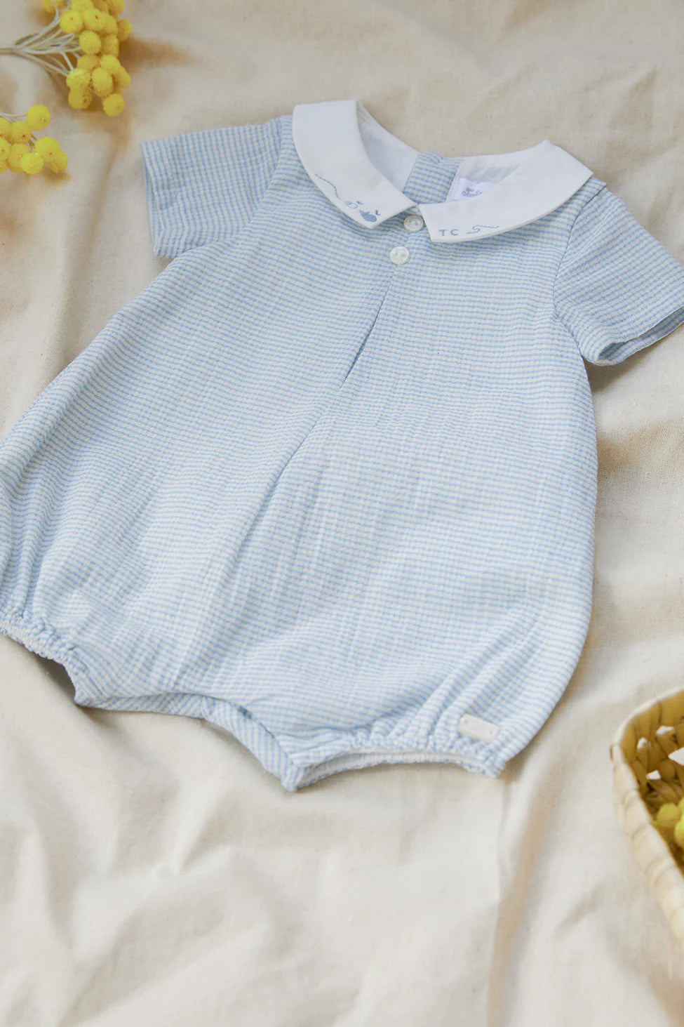 Jumpsuit short striped Blue celestial