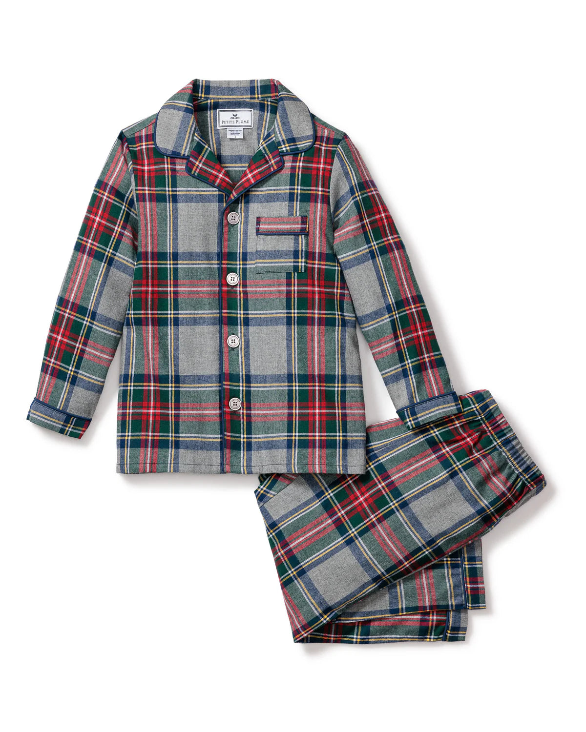 Kid's Brushed Cotton Pajama Set in Westminster Tartan