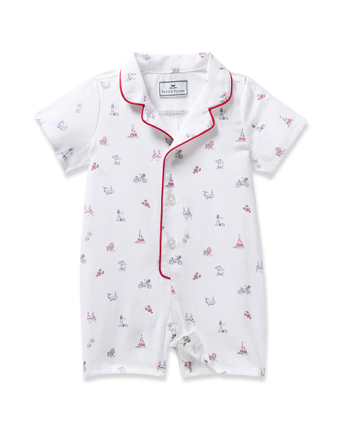 Baby's Twill Summer Romper in Coastal Charms