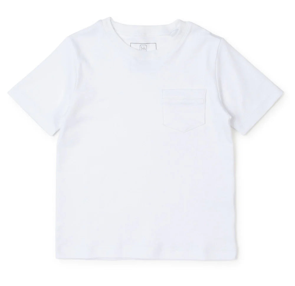 Charles Boys' Pima Cotton Pocket T-shirt - White