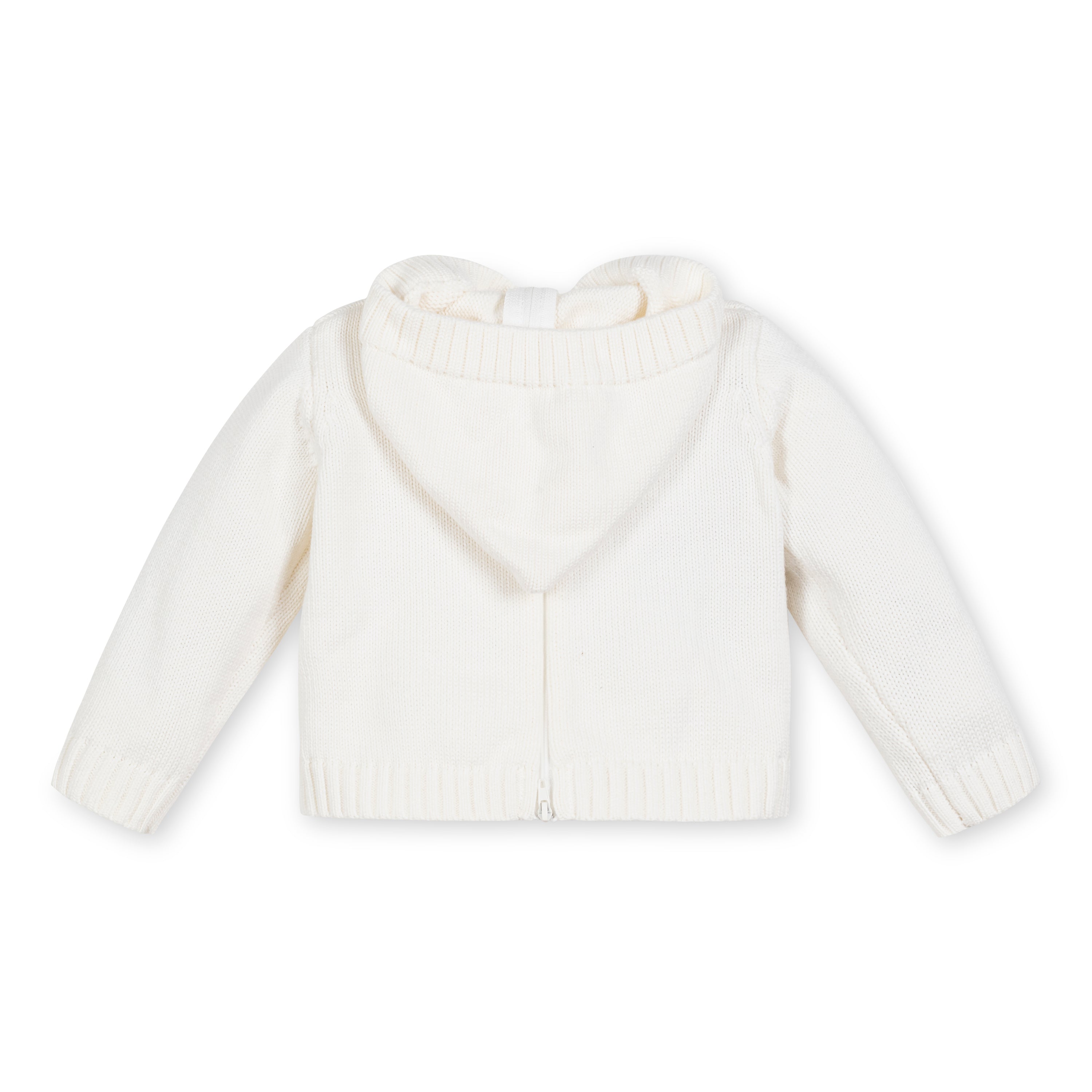 Zip Up The Back Cable Sweater Off White