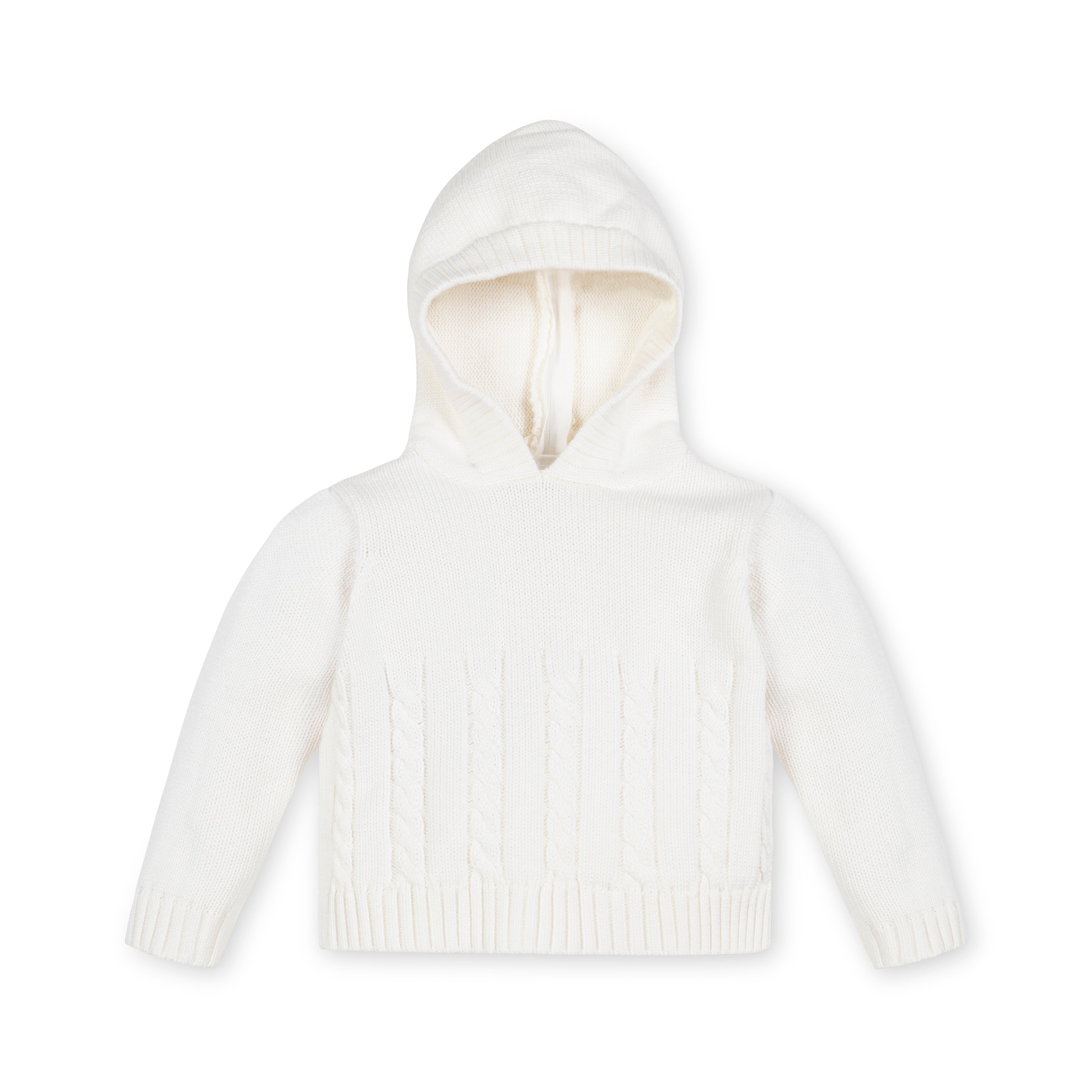 Zip Up The Back Cable Sweater Off White