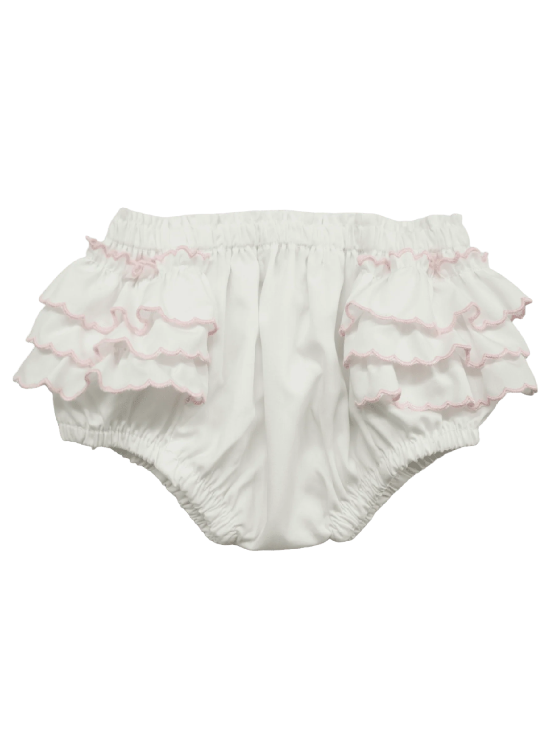 Diaper Cover – White Side Ruffles