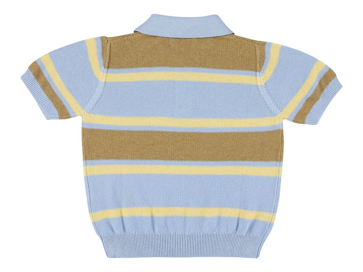 Woods Striped Boys Polo Blue Flax