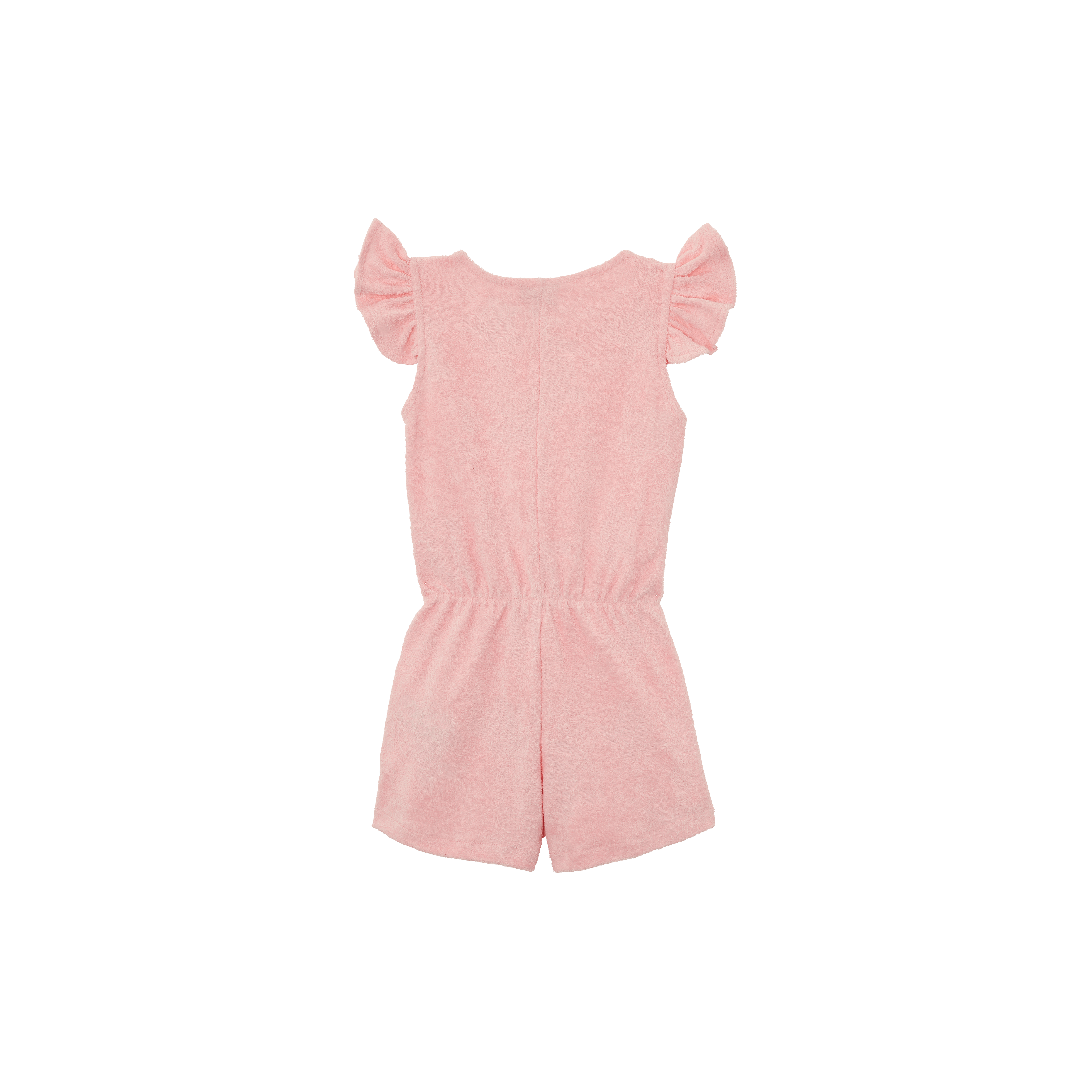 Terry Romper W/ Ruffle Sleeve Pink