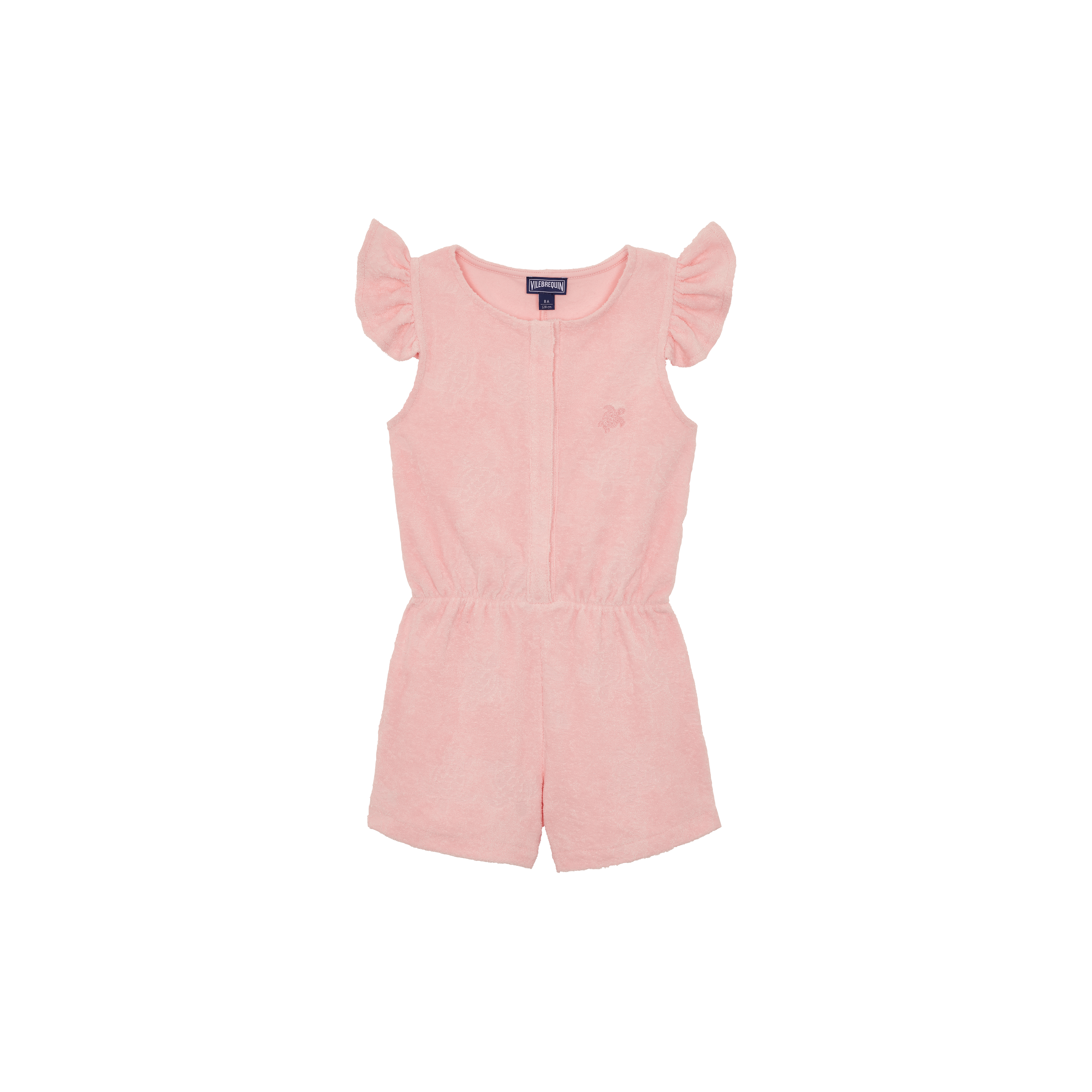 Terry Romper W/ Ruffle Sleeve Pink