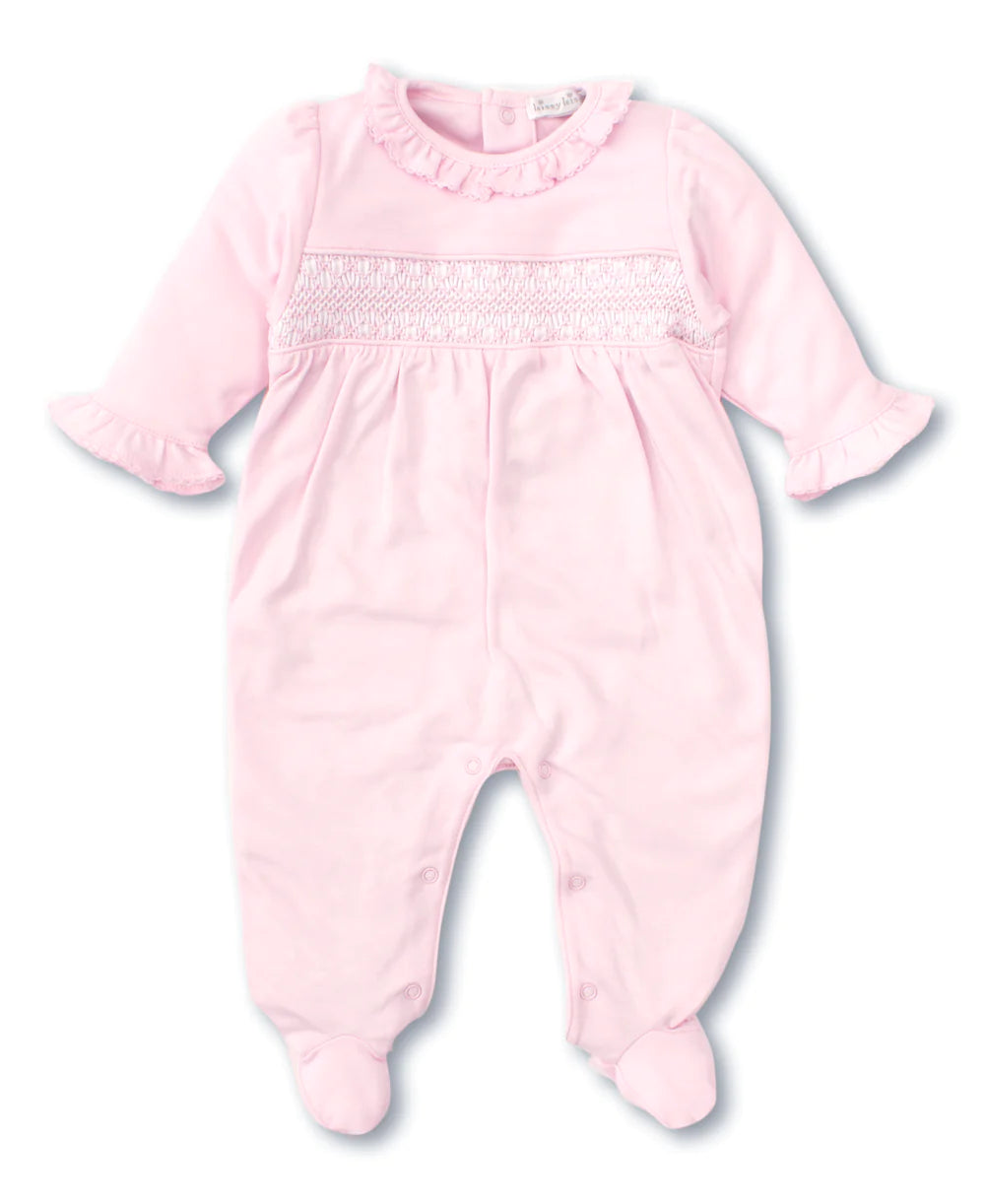 Hand Smocked CLB Charmed Pink Footie