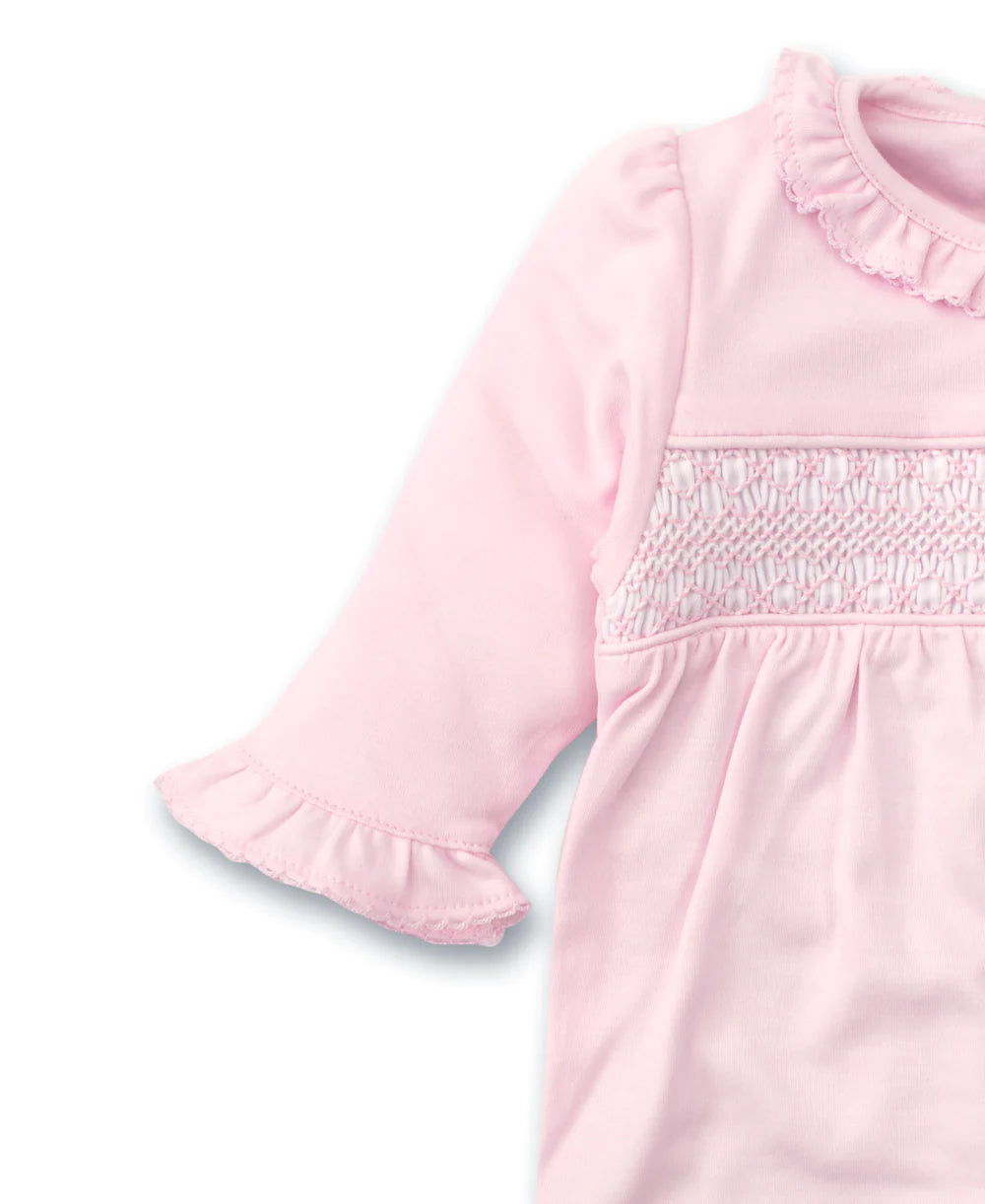 Hand Smocked CLB Charmed Pink Footie