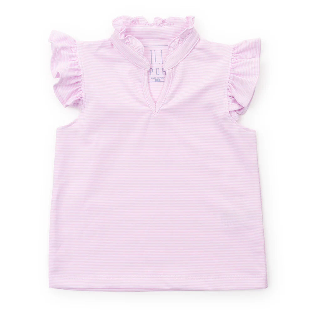 Ellie Performance Top in Pink and  White