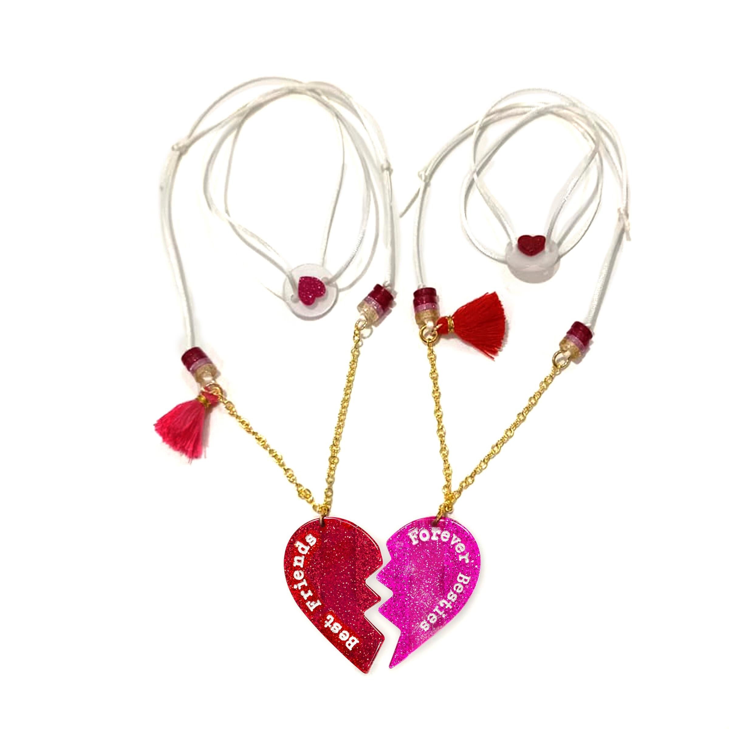 Best Friend Heart Split Necklace