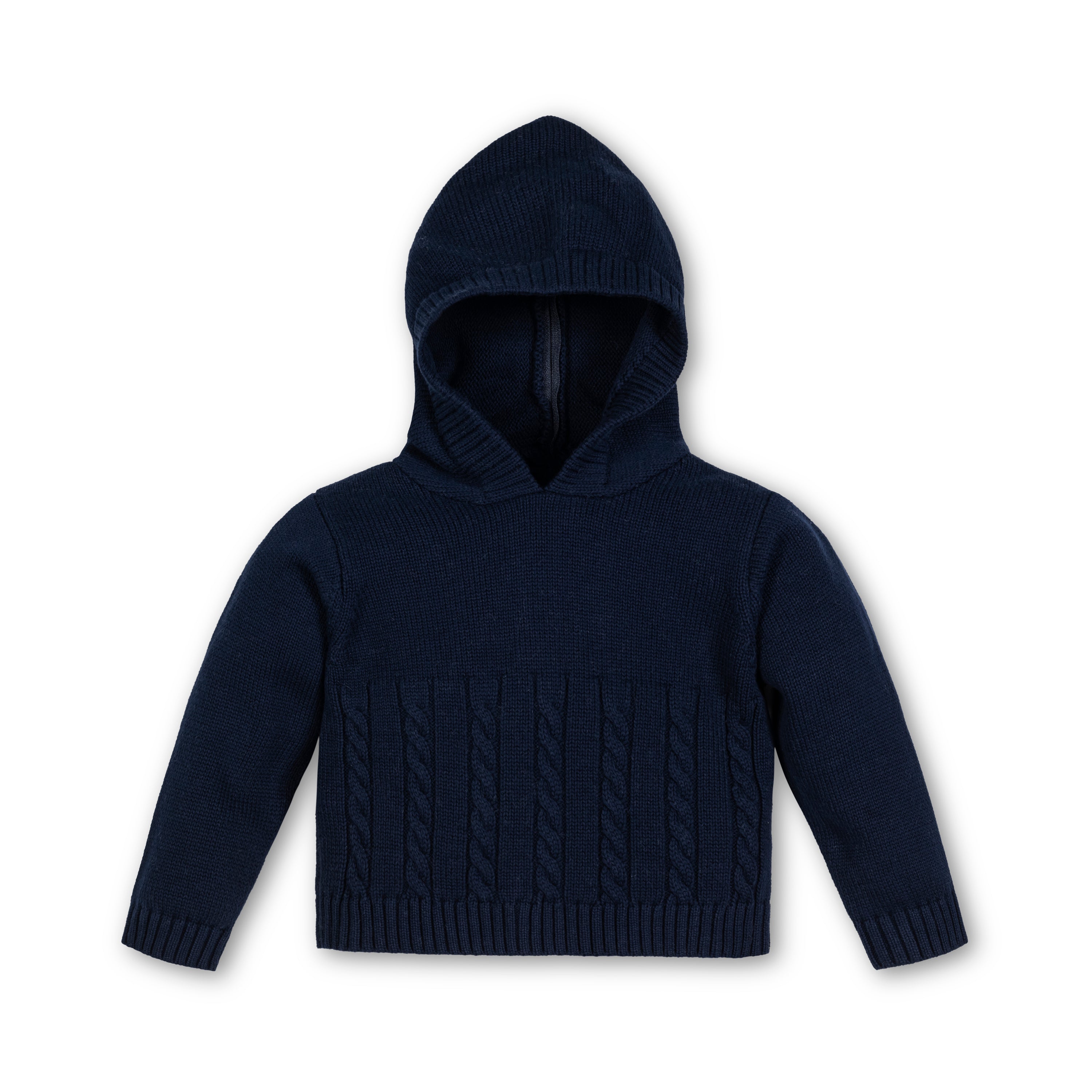 Zip Up The Back Cable Sweater Navy